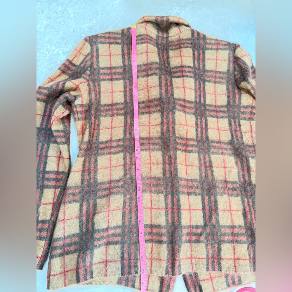 Vintage Celine Paris Plaid Wool Blend Jacket / Cardigan - Picture 11 of 12